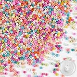 Perlen für Armbänder, Bunte Perlen zum Auffädeln 3mm, Glasperlen Perlenset Armbänder Selber Machen, Armband Perlen Beads for Bracelet Charm Kit