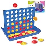 ZUNIPLEX 4 In a Row Groß,Lernspielzeug für Kinder,Strategiespiel für Kinder ab 3 4 5 6 7 8,Jedes runde Stück hat einen Durchmesser von 3 cm（Groß）