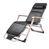 MCLIUJIA Sonnenliege Liegestuhl Klappbar Klappbarer Lounge-Stuhl, Garten-Liegestuhl, Büro, Mittagspause, Tragbarer Campingstuhl, Outdoor-Strand-Sonnenliege Gartenstuhl Strandliege(A-Black)