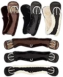 Equinate Western Mondgurt anatomisch mit synthetischem Lammfell Kurzgurt Sattelgurt Westerngurt 70 cm Schwarz