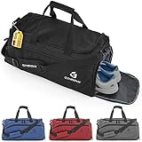 Gympathy® Sporttasche für Damen und Herren | Mit Schuhfach & Nassfach | Trainingstasche für Fitness, Sport & Freizeit | Gym Bag Weekender Reisetasche | Schwarz