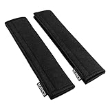 ECENCE 2 Stück Gurtpolster Auto Kinder & Erwachsene, Gurtschutz Sicherheitsgurt Polster, Schulterpolster, Gurtschoner für Anschnallgurte + Reisetaschen Schwarz