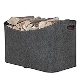 Rubberneck XXL Holztasche aus Filz – Aufbewahrung für Brennholz, Zeitungen – 63 x 40 x 42 cm (Anthrazit)