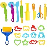 ZaoGoin 21-teiliges Knetwerkzeug Set, Knete Zubehör für Kinder ab 2 Jahre, Knete Zubehör, Knetzubehör für kreatives Spielen, Förderung der Feinmotorik und Fantasie