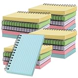 UNGFEI 20 Stück Revisionskarten, 1000 Blatt linierte Karteikarten, kleine Spiral-Karteikarten, farbig liniert, Revisionskarten für Schule und Büro, Lernen, Überprüfung, 12,5 x 7,5 cm