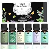 MISIJI ätherische öle Set Top 6 Aromatherapie-Ätherische Öle für Diffusor für Zuhause,aroma diffuser für Aromatherapie,massageöl,Wäsche,Kerzen&Seifenherstellung,Luftbefeuchter,lavendelöl