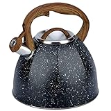 Wmmner 4L Edelstahl Wasserkocher Automatische Teekanne Ergonomischer Griff Zirkulierende Heizbasis Für Kaffee, Milch Usw., Gas Anwendbar (Schwarz 4L)/Schwarzer/4L