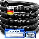 KESSER® Poolschlauch 14m / Ø 32mm | Schwimmbadschlauch mit Muffen | Solarschlauch für Pool | Saugschlauch | Pumpenschlauch | Flexibler Wasserschlauch inkl. Schlauchschellen & -verbindung | Schwarz