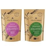 Vita Et Natura® Zyklustee 1 und 2 'Probier Set' - Bewährte Kräutermischungen nach traditionellen Rezepturen - 100% BIO - 120g loser Tee (2 x 60g)