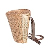 e-wicker24 Alles aus Weide Tragekorb für Obsternte, Kiepe, Rucksackkorb aus gesottener Weide mit Deckel