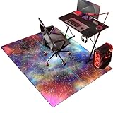 Gaming Bodenschutzmatte, Bürostuhl Teppich Unterlage, Gaming Stuhlmatten, Stuhlmatte für Hartböden, Bürostuhl Unterlage, Schreibtischstuhl Unterlage, Bürostuhlmatte für Hartholzböden 140 x 160 cm