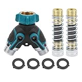 2 Way Y Schlauchanschluss | 360 ° Biegung - Proof Garden Splitter | Zinklegierungsventile für Wasserhähne/Sprinkler | 3 / 4in FNPT & MNPT -Threads