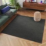 TAPISO Mono Quadrat Teppich Kurzflor Indoor Outdoor UV-beständig Dunkelgrau Einfarbig Wohnzimmer Schlafzimmer Kinderzimmer Modern ÖKO-TEX 120 x 120 cm