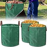 Yznahre 3x Gartensack Gartenabfallsack mit Griffen Laubsack Gartensäcke 272L, Selbststehender Faltbar Laubsäcke Rasensack für Gartenabfall Laub Gartenabfall Gartenabfälle