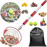 LEJIEYIN Walnuss Sammler Nusssammler Rollsammler Harvester Haselnuss der Obstsammler Leicht Outdoor Handwerkzeug mit obstsammler mit stiel auch als Greifer für Golfbälle, Tennisbälle