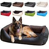 CopcoPet Rocco Hundebett Hundesofa Wendebett Kunstleder L 90x70cm Schwarz Braun