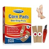 Corn Removal Pads, MYMULIKE 24Pcs Hühneraugen Pflaster, 2-Größe Entferner Hühneraugen für Füße, 12 Large Size und 12 Small Size Fußpflege Hartnäckige Hühneraugen Entfernen Fußsohle