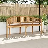 QZZCED Bananenbank aus massivem Teakholz, 180 cm, elegant und langlebig, für den Innen- und Außenbereich, mit wetterfestem Sitz und maximaler Traglast von 110 kg