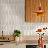 COMSTICKC Dicker Klebefliesen Küche Beige, 10 Stück, 3D Fliesenaufkleber Selbstklebend Fliesen 3d Wandpaneele Wandfliesen Küchenfliesen Selbstklebend Küchenrückwand Bad, 30,5x30,5 cm