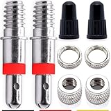 Fahrrad-Ventile Ersatz-Set: 8-Teile Dunlop Blitz-Ventil mit Dichtung, Ventil-Mutter, Ventil-Kappen, Zubehör Ersatzteile für Puky Laufrad, Citybike, Hollandrad, als Fahrrad-Ersatzventil Reparatur