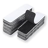 40 Stück Klettband Selbstklebend 3×10 cm (4M) Extra Stark, Wiederverwendbar Doppelseitig Klettverschluss, Vielseitig für Wände Glas Metall Büro Haushalt DIY(Schwarz)