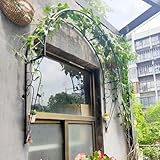 Gartenbogen aus Schmiedeeisen für Kletterpflanzen - Dekoratives halbrundes Rankgitter für Terrassen, Fenster und Veranden - Eleganter Laubentorbogen für Gärten
