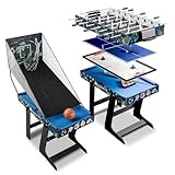 Juskys 5in1 Spieltisch Ballzauber - Kinder Tisch klappbar mit Tischtennisplatte, Tischkicker, Billardtisch, Hockey & Basketball - Multifunktionstisch