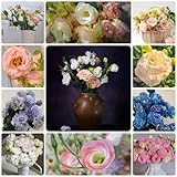 50 Pcs Lisianthus Eustoma Samen - Blumensamen Balkon, Winterharte Kübelpflanzen,Eustoma Grandiflorum, Wildblumensamen, Hochbeet Samen, Seltene Pflanzen, Wohnzimmer Deko Gartendeko