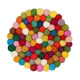 Grült Home Topfuntersetzer - Filz untersetzer für Tassen, Töpfe, Pfannen und Tassen handgefilzt in Nepal (Multicolor, Circle 20 cm)