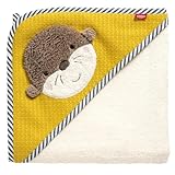 Fehn Kapuzenbadetuch Otter – Bade-Poncho aus Frottee mit Kapuze und niedlichem Otter Motiv – saugstark & kuschelweich – für Babys und Kleinkinder ab 0+ Monaten