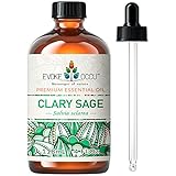 EVOKE OCCU Clary Salbei ätherisches Öl 118ml, reines Salbeiöl für Diffusor Massage Duft Kerze Seifenherstellung- 4 FL Oz