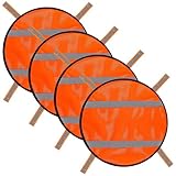 Sicherheitsschild Orange, Sicherheitsschild aus Netzgewebe mit reflektierenden Streifen, 4 Stück, leichte Abdeckung, hohe Sichtbarkeit, für Camping, Zelte, Wandern, Rucksäcke und