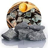 Schicker Mineral Deutsche Saunasteine 10 kg, hochwertige Diabas Aufgusssteine, handverlesen, hohe Widerstandsfähigkeit und Wärmespeicherfähigkeit, für alle Arten von Saunaöfen, 50-80 mm