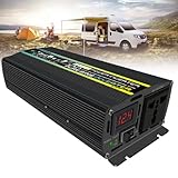 JMbpkduHs 800 W Sinus-Auto-Wechselrichter, Konverter, Auto-Stromrichter 4000 W Spitze, Mit LCD-Display, Für Den Einsatz Im Freien, Im Urlaub, Auf Reisen,110V-24V