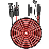 MOOKEERF Solarmodul auf SAE-Adapterkabel, 15 m, 10 AWG, Solar-Verlängerungskabel für Wohnmobil, Solarpanel, Wohnwagen, Batterieladegerät-Set mit SAE-Polaritäts-Umkehradapter