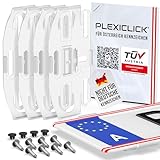 PLEXICLICK® Österreich | Kennzeichenhalter Rahmenlos unsichtbar | Rahmenlose Kennzeichenhalterung | Nummernschildhalter Transparent | Fahrzeugpflege | Wechselkennzeichen Auto