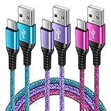 USB Typ C Kabel, 3 Stück 0.9M USB C Handy Ladekabel Schnellladekabel Datenkabel für Samsung Galaxy S24/S23/S22/S21/S20/S10/S9/S8/A22/A52/A12/A13/A14/A50/A54, Huawei P40/P30/P20, Xiaomi, Google Pixel