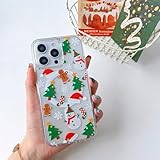 UEEBAI Weihnacht Hülle für iPhone 15 Pro Max, Niedliche Transparent Weihnachten Handyhülle Dünne Silikon Christmas Schutzhülle mit Schneemann Motiv Weiche TPU Stoßfeste Bumper Cover Case, Schneemann