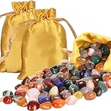 Dncvb ca. 200 Stück Bunter Edelstein Mix für Kinder,Edelsteine für Kinder,Trommelsteine,Halbedelsteine in Verschiedenen Form 9mm-12mm Glückssteine für Edelsteinspiel zur Schatzsuche