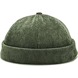 VIAUMBR Docker Cap Herren Damen Dockermütze Fischermütze Kappe Baumwolle Cap ohne Schild Mütze (40 Olive)
