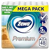 Zewa Premium Toilettenpapier 5-lagig Riesenpackung 6 Packungen (je 8 Rollen x 110 Blatt)