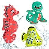 Schildkröt 970328 bestehend, 1 Tiere Neopren Tauchtiere I 3er Set Diving Animals I Seelöwe, Seepferdchen, Fisch I Wasser-/ Tauchspielzeug für Kinder, Bunt, S