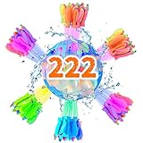 222 Stück Wasserbombens, Wasserbombens Selbstschließend,mit Wasserhahn Anschluss,60 Sekunden Schnellfüller,Bunt Wasserballons,Wasserbomben Luftballons,für Strände,Poolparty,Sommerspielzeug für Kinder