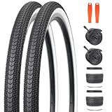 GRELiving 2 Set 26x1.75 Zoll MTB Fahrradreifen+ 26x1.75/2.125 Zoll Fahrradschlauch AV48mm+ 2xReifenheber Fahrradmantel MTB Bike Tires Reifen für Mountain Bike/Citybike/Rennrad