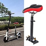 SABUIDDS Elektro Scooter Sitz, Elektroroller Höhenverstellbarer Sattel Elektrischer Scooter Sattel für E-Bike Sitz Stuhl Ersatz 40-60cm, Geeignet für Pedalbreite 9-10mm, Rot