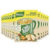 Knorr Cup a Soup Hühnersuppe mit Nudeln schnelle Nudelsuppe ohne Farbstoffe und ohne geschmacksverstärkende Zusatzstoffe 12x 3 Portionen