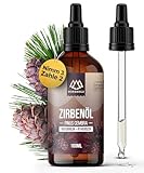 NORDHOLZ® Zirbenöl [100% naturrein] Ätherisches Öl in Pharmaqualität aus schonender Wasserdampfdestillation – Vegan, Laborgeprüft – Für Sauna, Diffusor & Aromatherapie [Pinus cembra]