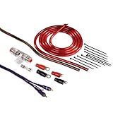 Hama Anschluss-Set für Car Hifi-Verstärker, AMP-Kit mit Powerkabeln (6 mm²), Cinchkabel, Sicherungshalter, Sicherung, Gabelkabelschuhen und Kabelbinder