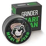 Mari & Juan Premium Grinder I Juan Edition I 2-teilig I ø 4 cm mit einer Gesamthöhe von 2 cm I aus hochwertigem Kunststoff I Kräutermühle zum Mahlen von Kräuter, Gras, Tabak, Gewürze