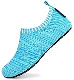 SAGUARO Hausschuhe Kinder Jungen Hüttenschuhe Mädchen Pantoffeln Barfußschuhe Leicht Rutschfest Slipper Weich Kleinkinder Schuhe Stil:081 Blau A,Gr.36/37 EU